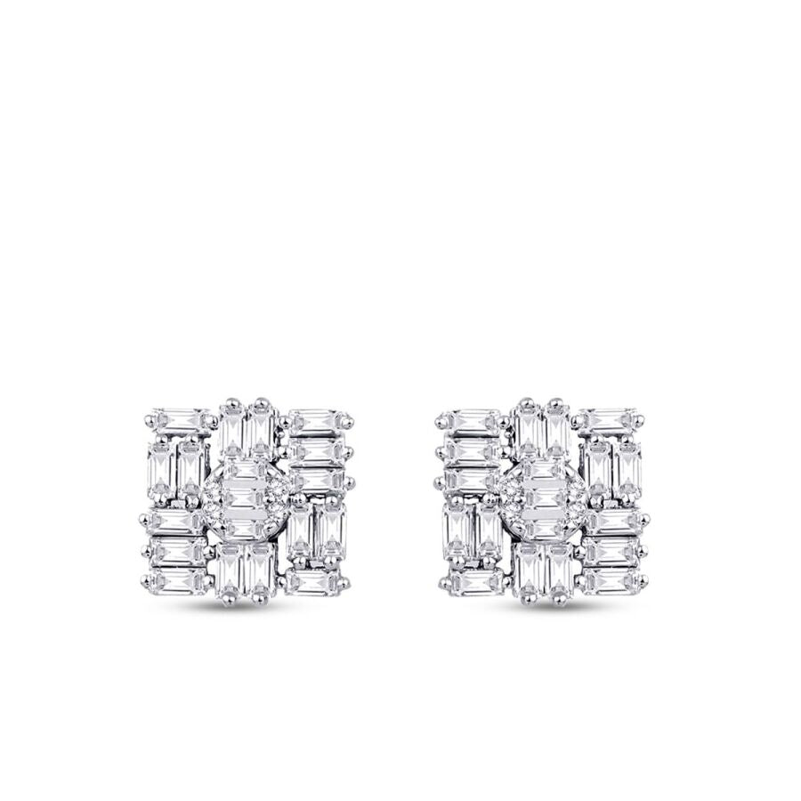 0,87 Carat Diamond Baguette Earrings