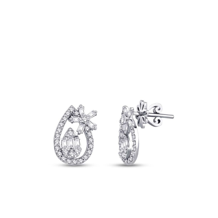 0,65 Carat Diamond Baguette Earrings