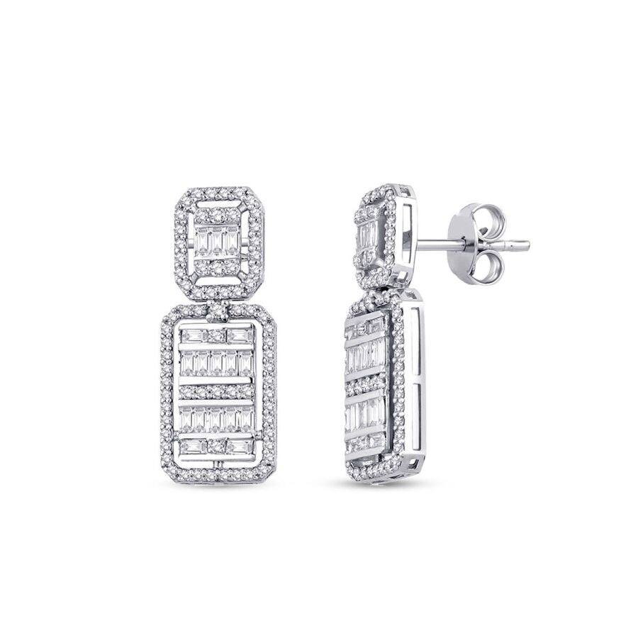 1,14 Carat Diamond Baguette Earrings