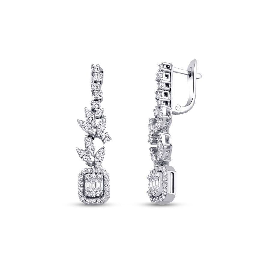 1,23 Carat Diamond Baguette Earrings