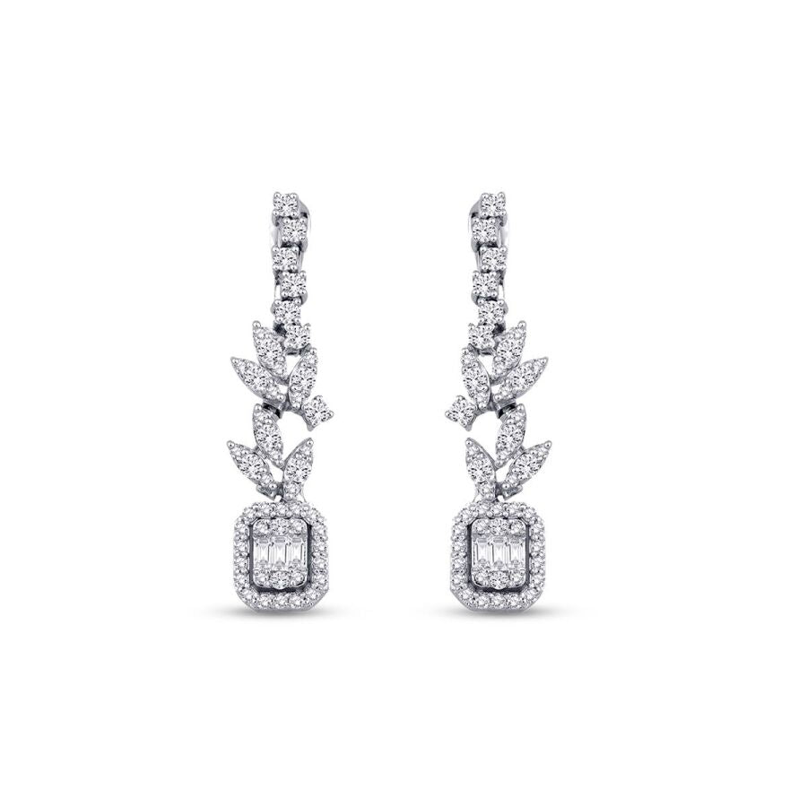 1,23 Carat Diamond Baguette Earrings
