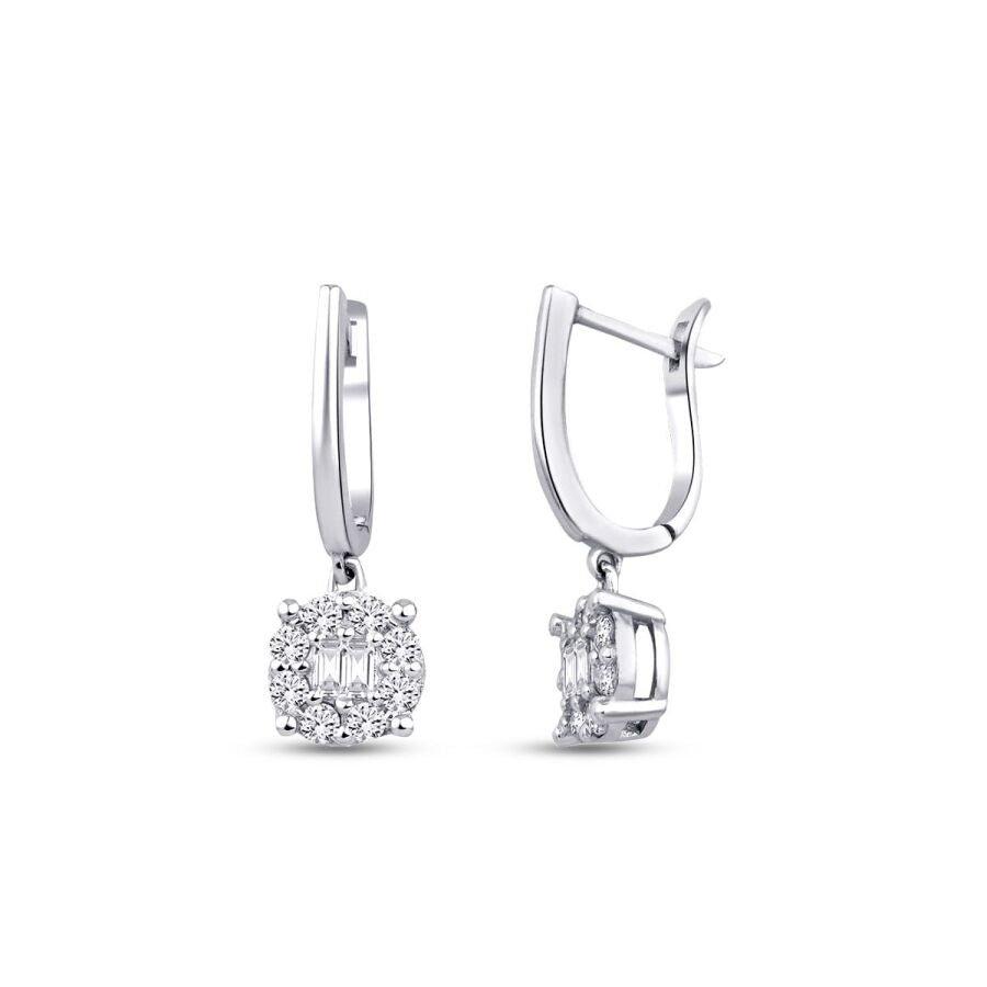 0,47 Carat Diamond Baguette Earrings