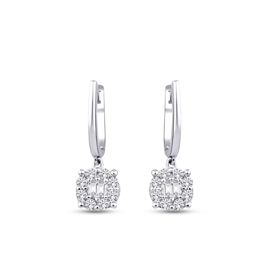 0,47 Carat Diamond Baguette Earrings