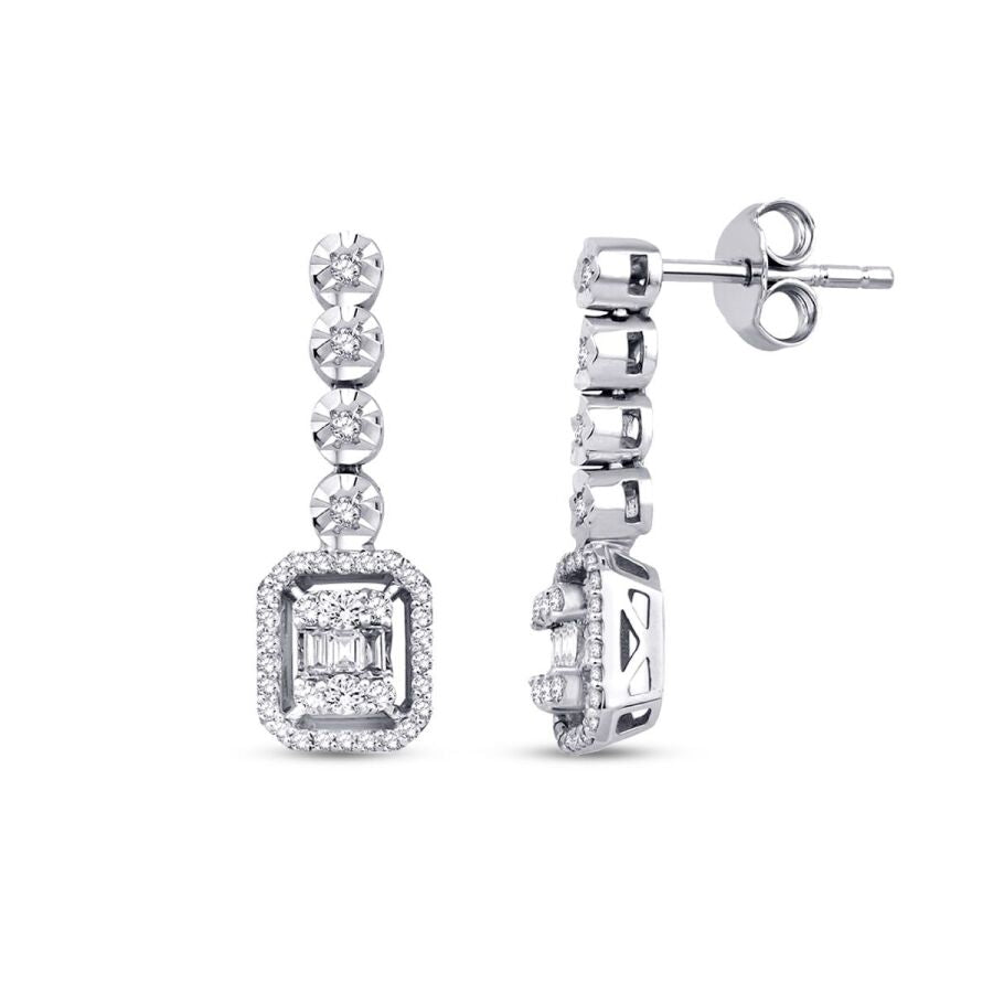 0,37 Carat Diamond Baguette Earrings