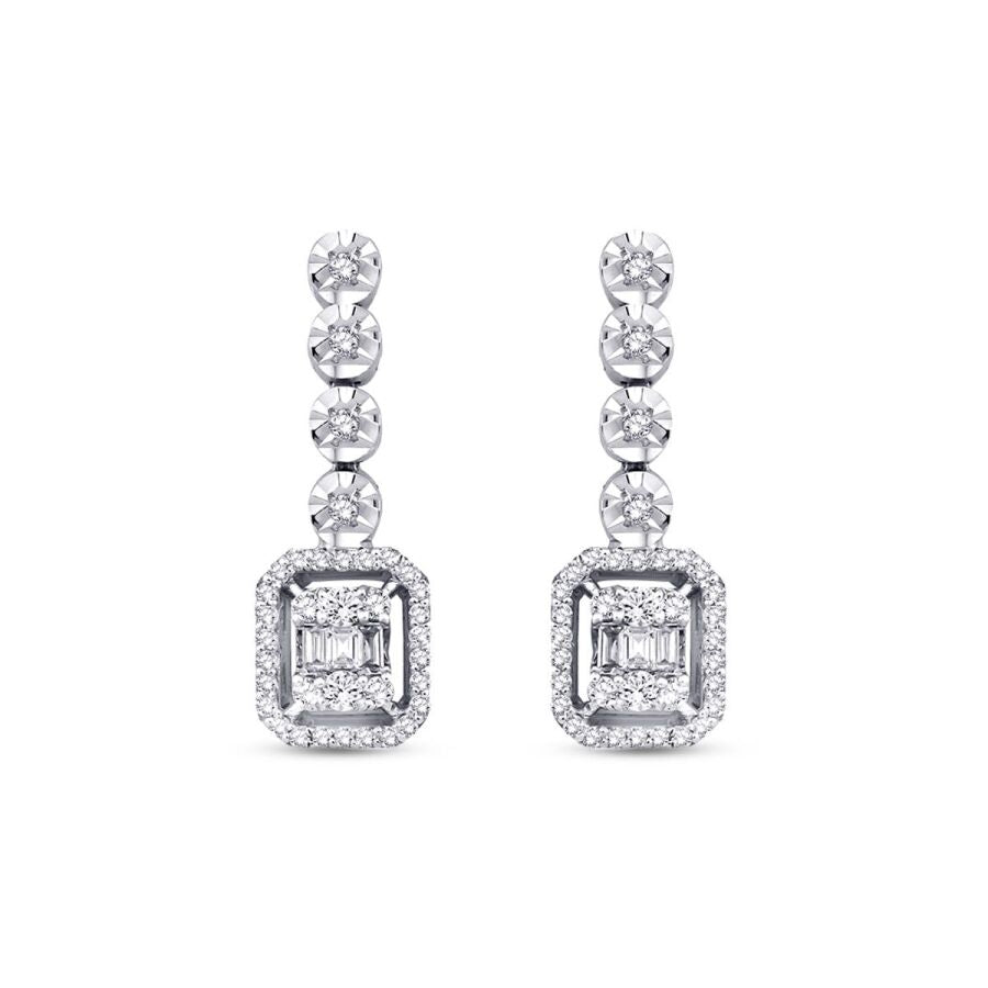 0,37 Carat Diamond Baguette Earrings