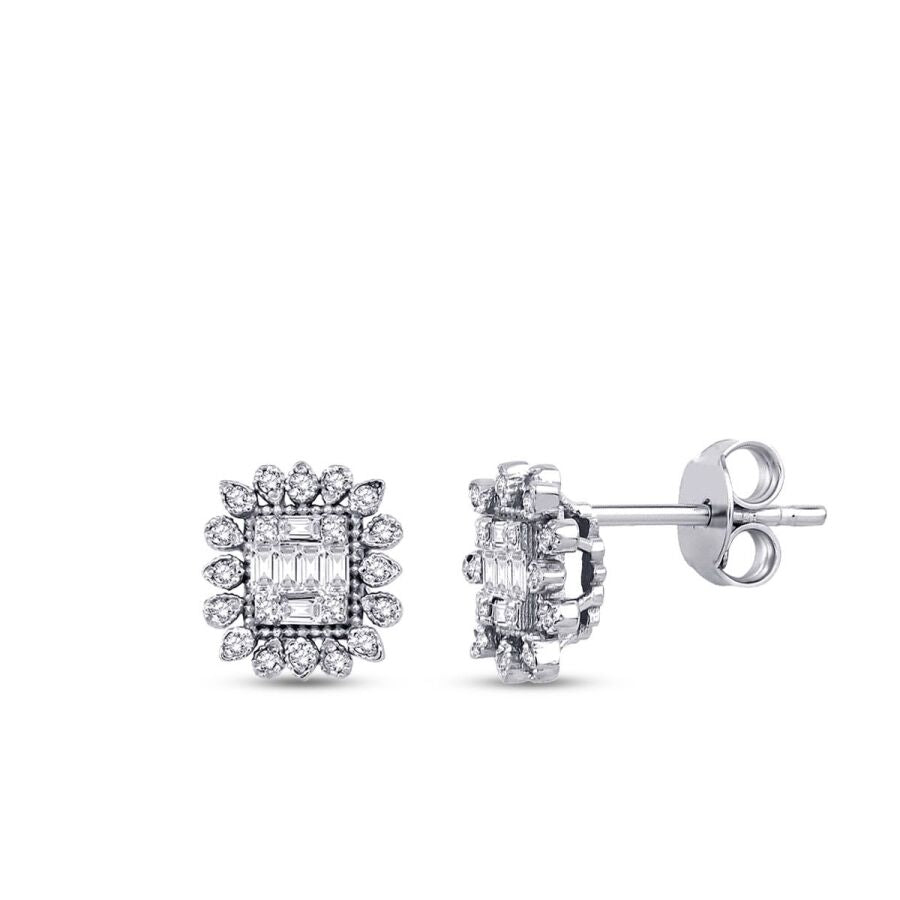 0,23 Carat Diamond Baguette Earrings