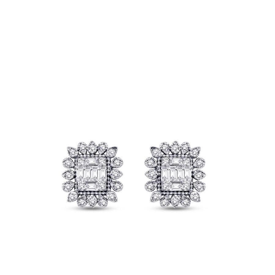 0,23 Carat Diamond Baguette Earrings
