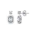 0,09 Carat Diamond-Effect Baguette Earrings