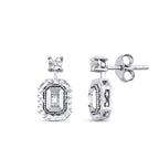 0,09 Carat Diamond-Effect Baguette Earrings