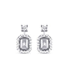 0,09 Carat Diamond-Effect Baguette Earrings
