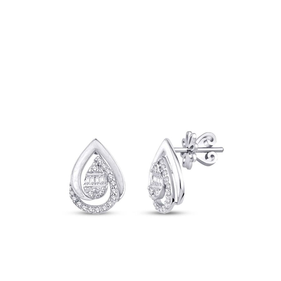 0,27 Carat Diamond Baguette Earrings