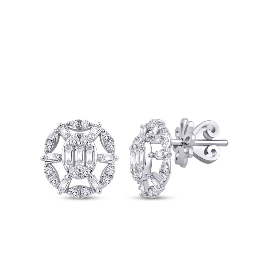 0,46 Carat Diamond Baguette Earrings