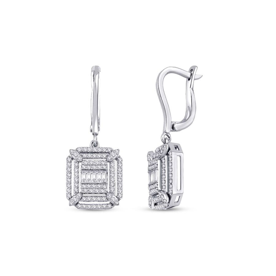 0,83 Carat Diamond Baguette Earrings