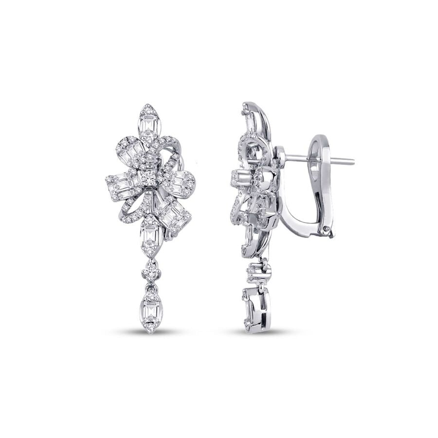 1,62 Carat Diamond Baguette Earrings