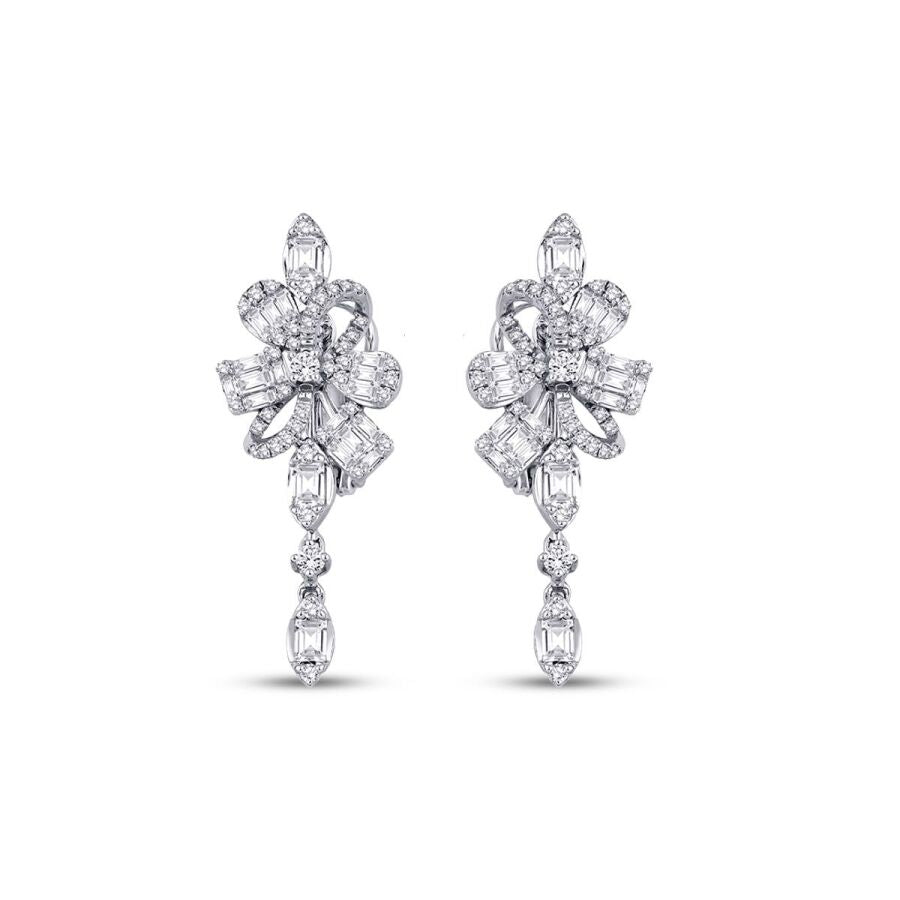 1,62 Carat Diamond Baguette Earrings