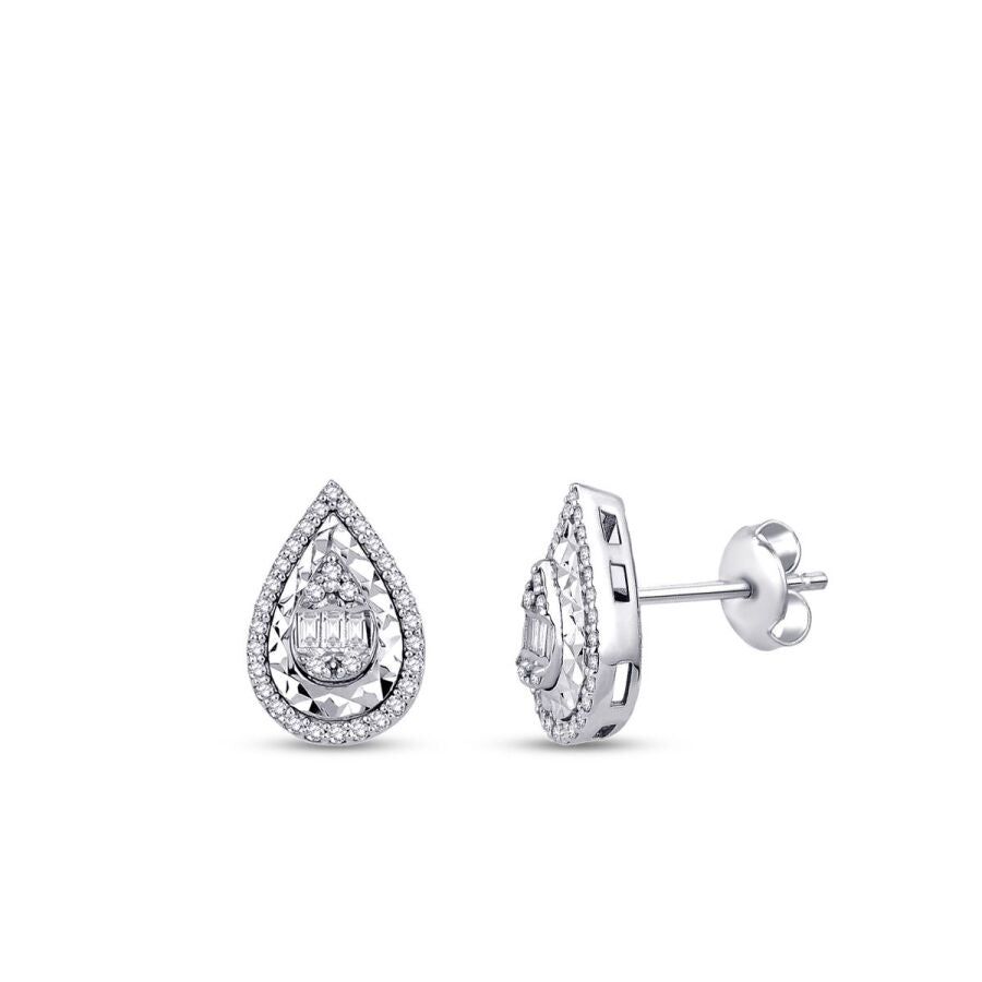 0,23 Carat Diamond Baguette Earrings
