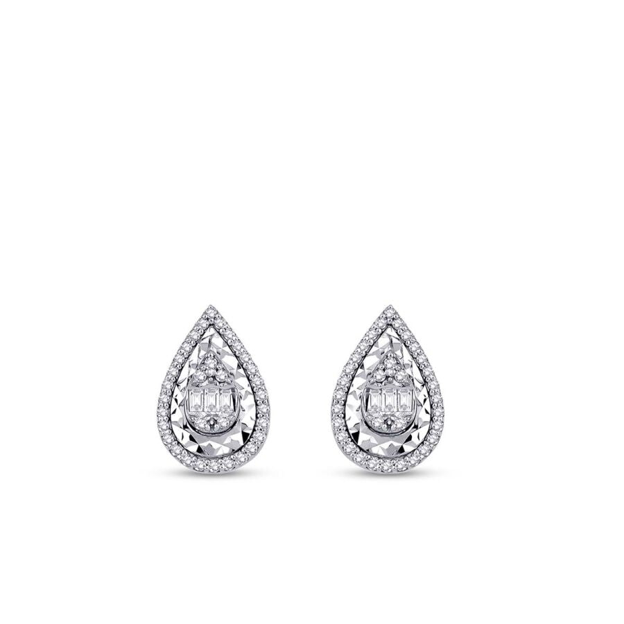 0,23 Carat Diamond Baguette Earrings