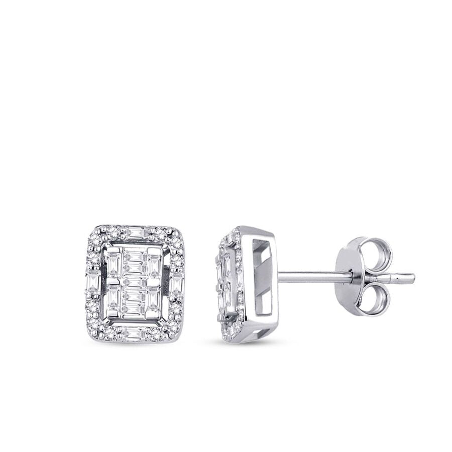 0,28 Carat Diamond Baguette Earrings