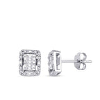 0,28 Carat Diamond Baguette Earrings