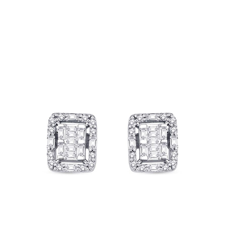 0,28 Carat Diamond Baguette Earrings