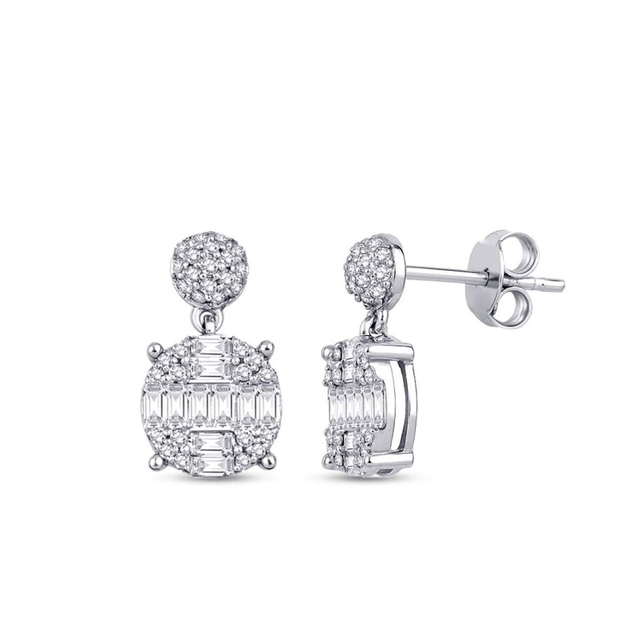 0,78 Carat Diamond Baguette Earrings