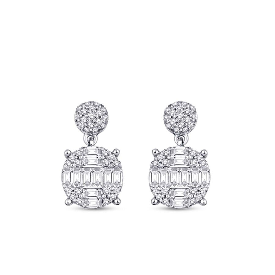 0,78 Carat Diamond Baguette Earrings