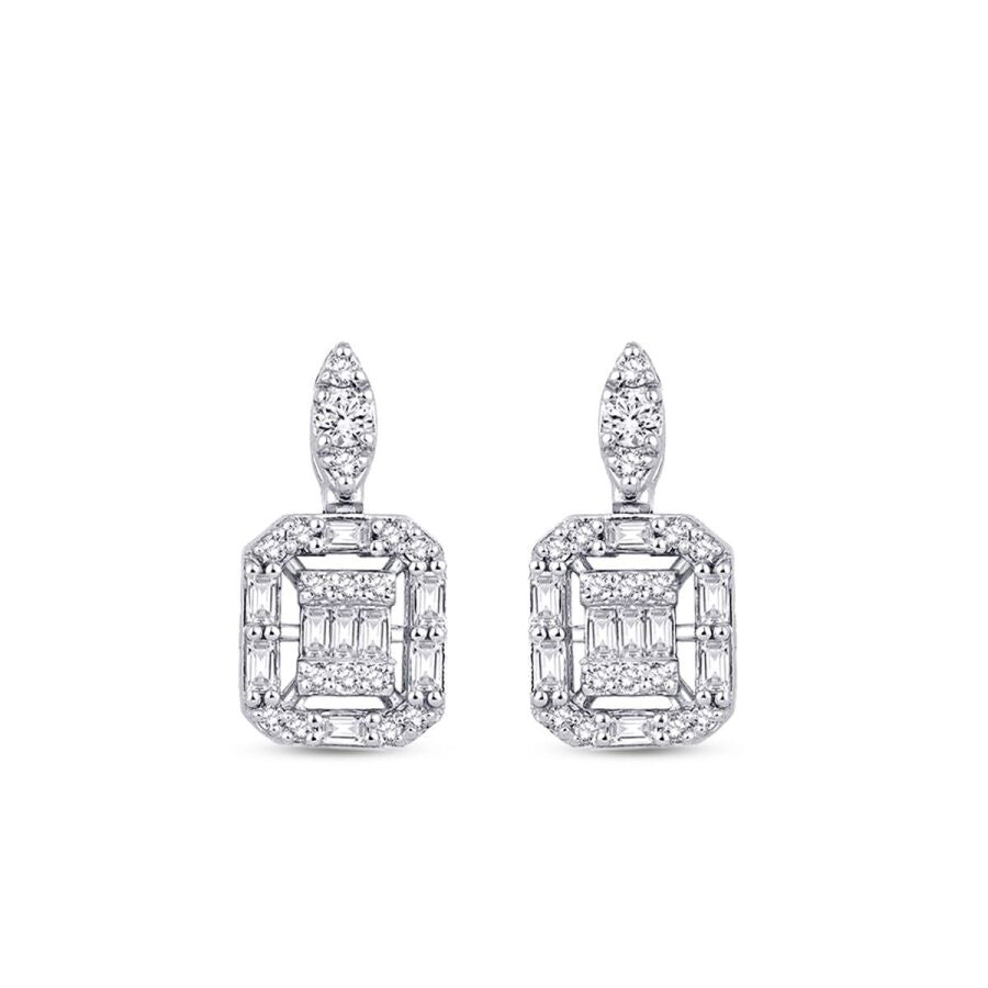 0,41 Carat Diamond Baguette Earrings