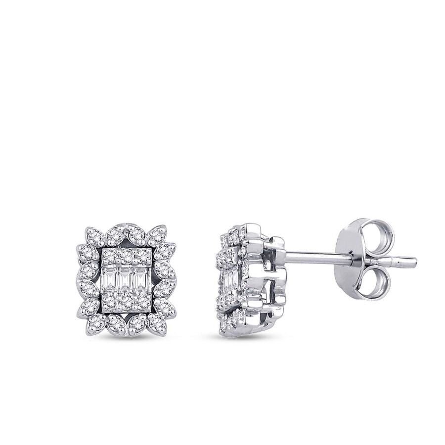 0,19 Carat Diamond Baguette Earrings