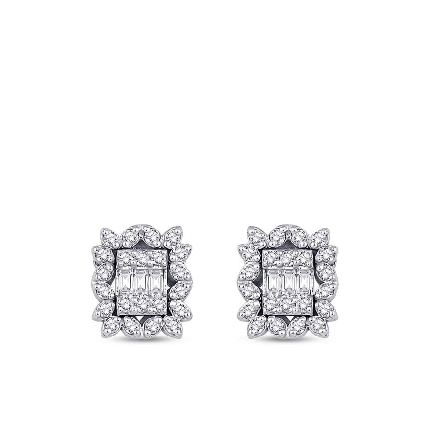 0,19 Carat Diamond Baguette Earrings