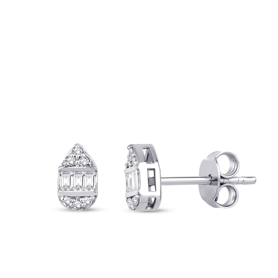 0,19 Carat Diamond Baguette Earrings