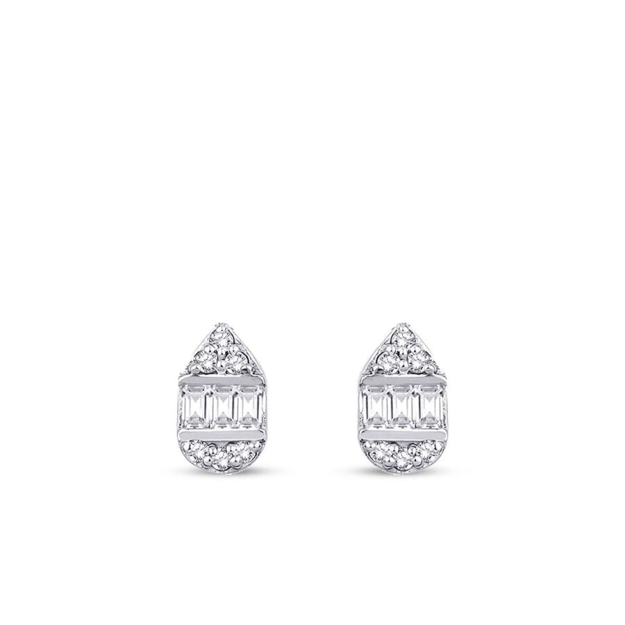 0,19 Carat Diamond Baguette Earrings