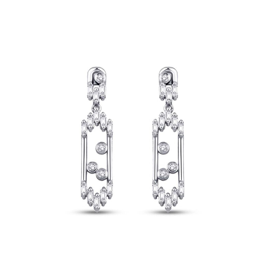 0,24 Carat Diamond Baguette Earrings