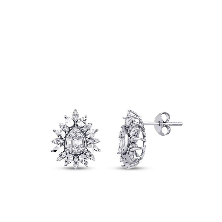 0,37 Carat Diamond Baguette Earrings