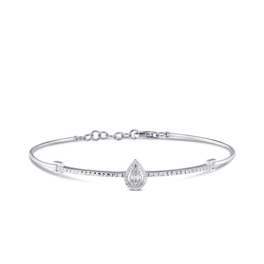 0,06 Carat Diamond-Effect Baguette Pear Bangle