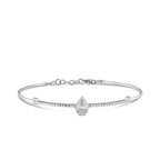 0,06 Carat Diamond-Effect Baguette Pear Bangle