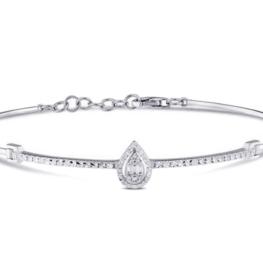 0,06 Carat Diamond-Effect Baguette Pear Bangle