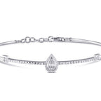 0,06 Carat Diamond-Effect Baguette Pear Bangle
