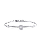 0,10 Carat Diamond-Effect Baguette Bangle