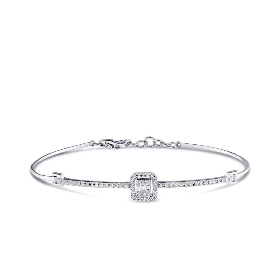 0,10 Carat Diamond-Effect Baguette Bangle