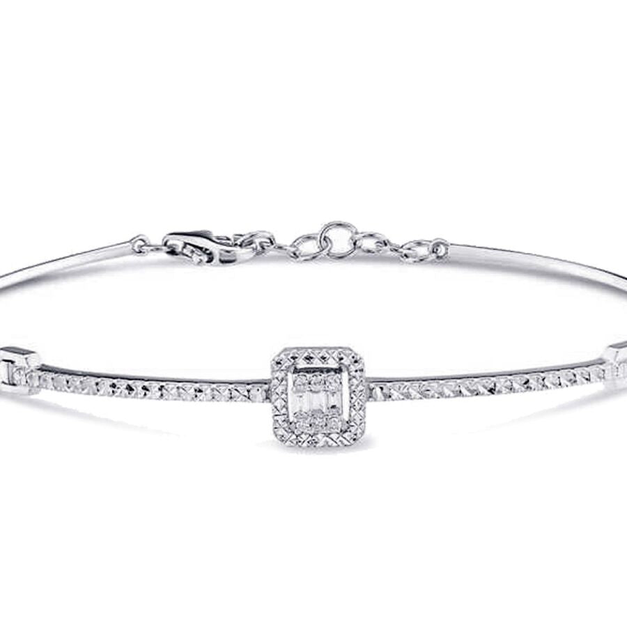 0,10 Carat Diamond-Effect Baguette Bangle