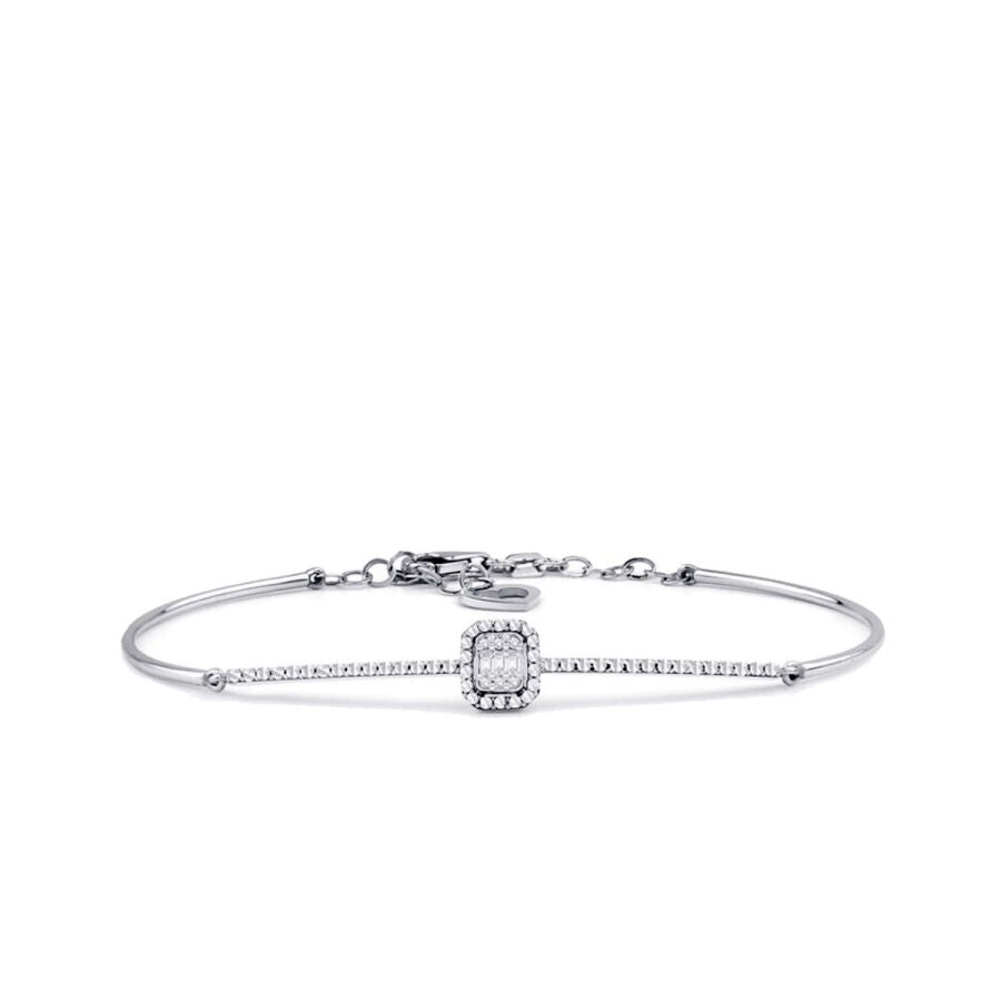 0,06 Carat Diamond-Effect Baguette Bangle
