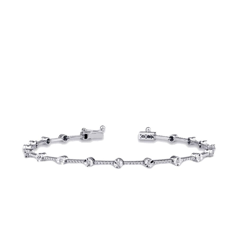 0,10 Carat Diamond-Effect Tennis Bracelet