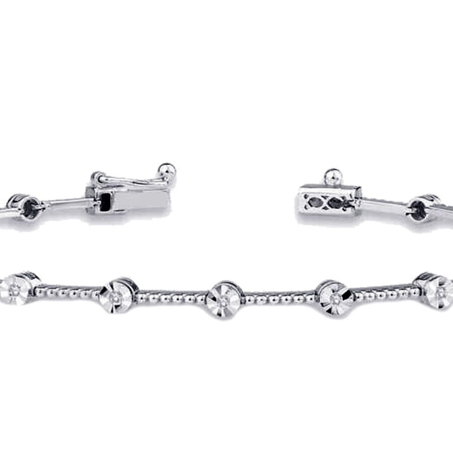 0,10 Carat Diamond-Effect Tennis Bracelet