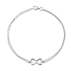 0,03 Carat Diamond Heart Infinity Bracelet