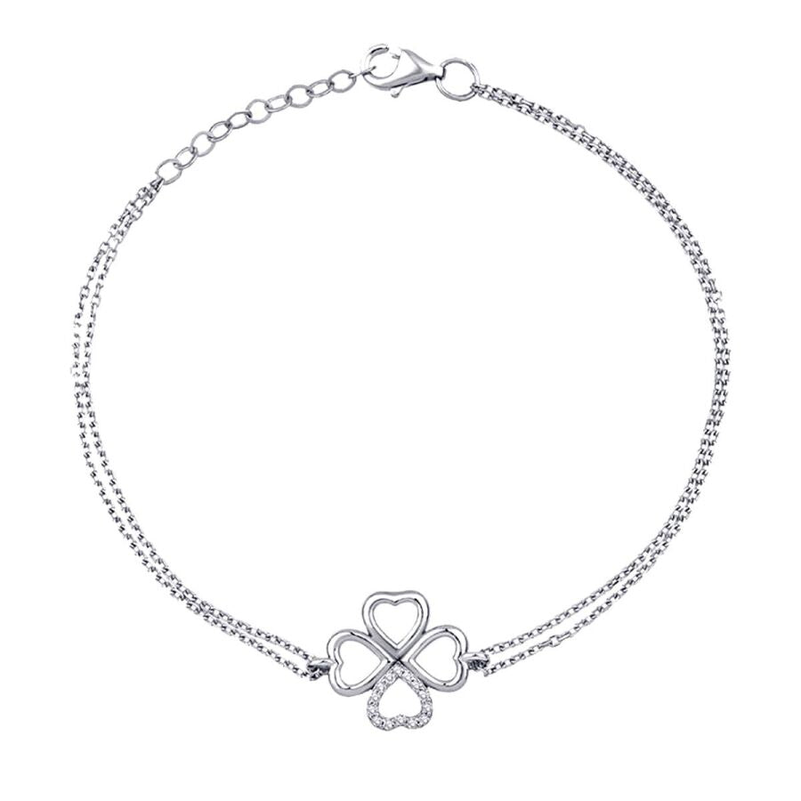 0,06 Carat Diamond Heart Lucky Bracelet