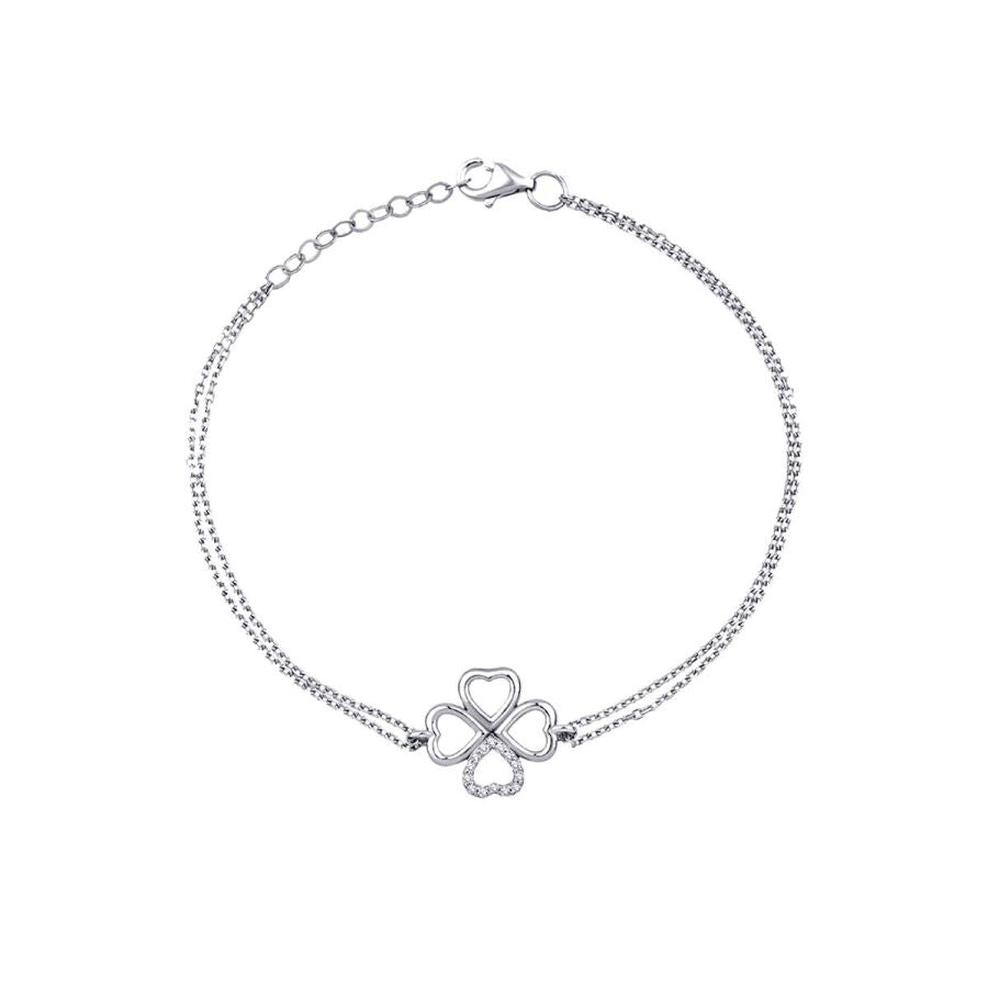 0,06 Carat Diamond Heart Lucky Bracelet