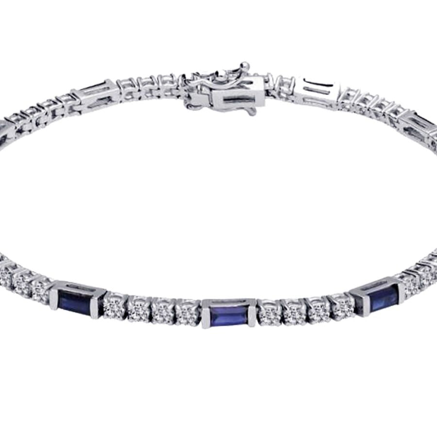 3,15 Carat Diamond Sapphire Bracelet