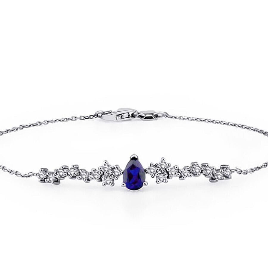 0,71 Carat Diamond Sapphire Bracelet