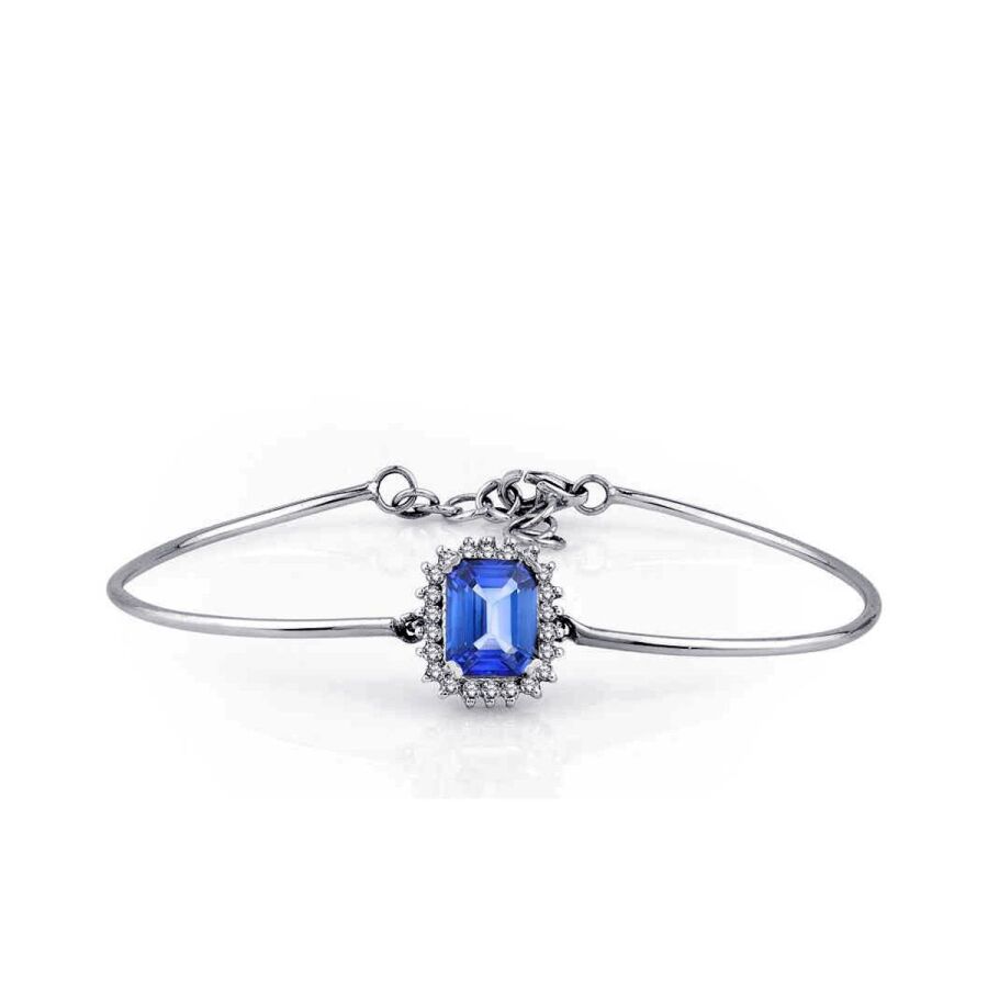 3,13 Carat Diamond Sapphire Bangle