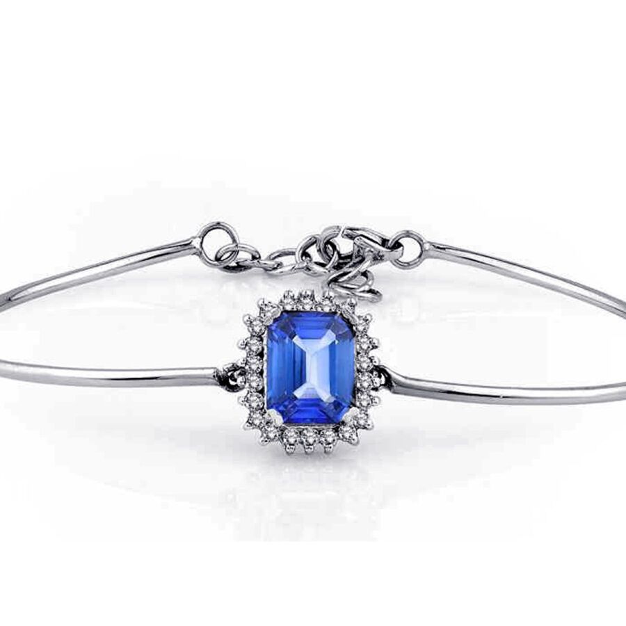 3,13 Carat Diamond Sapphire Bangle